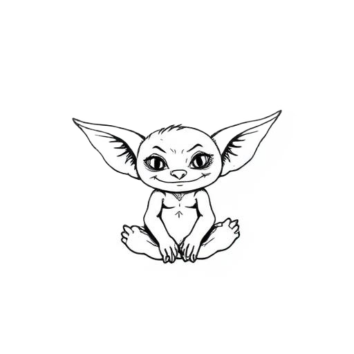 A little gremlin drawing, waving hello